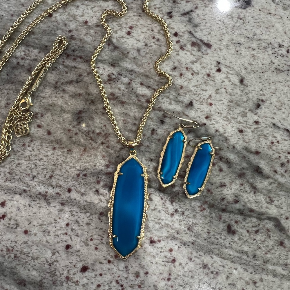 Kendra Scott Teal Agate Set